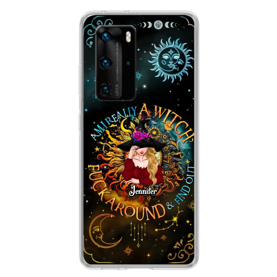 Custom Personalized Witch Phone Case - Gift Idea For Halloween/Witch Lovers - Am I Really A Witch Fuck Around & Find Out - Case For Oppo/Xiaomi/Huawei