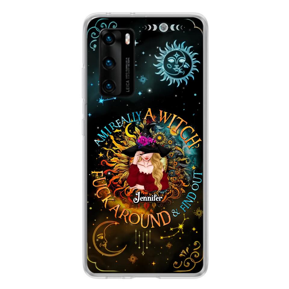 Custom Personalized Witch Phone Case - Gift Idea For Halloween/Witch Lovers - Am I Really A Witch Fuck Around & Find Out - Case For Oppo/Xiaomi/Huawei
