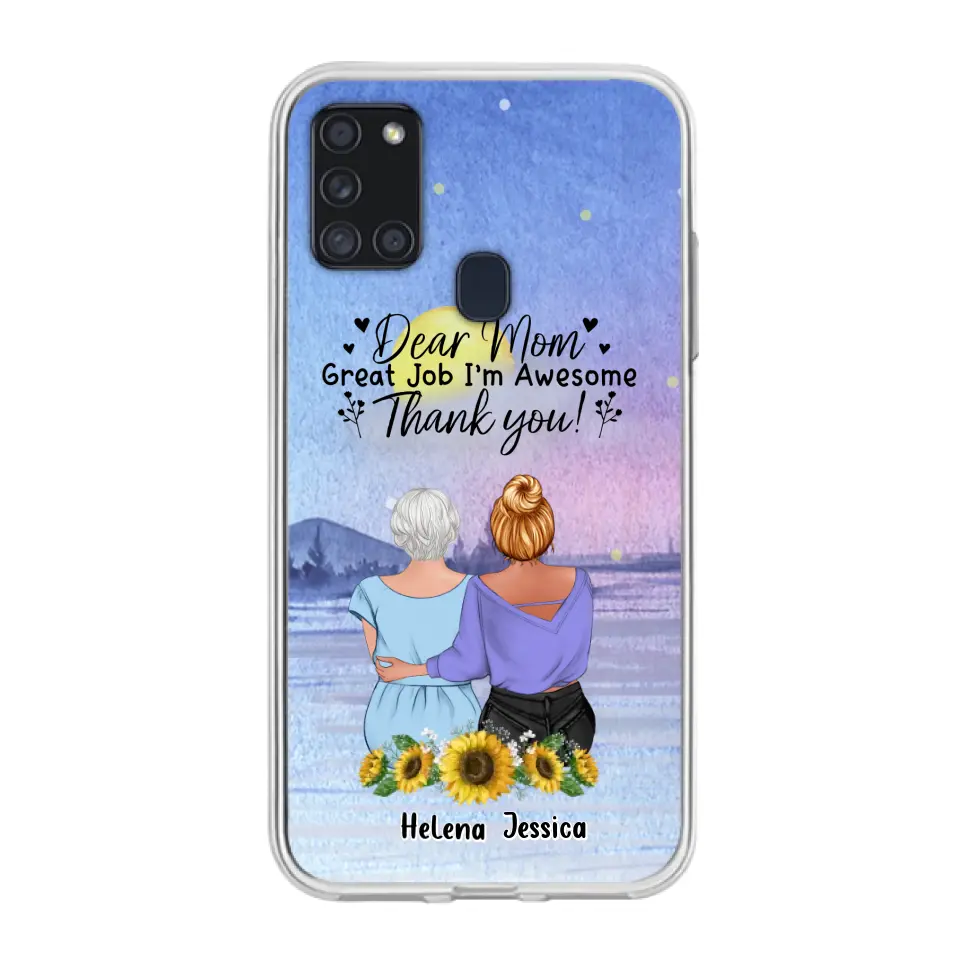 Custom Personalized Mom & Daughter Phone Case - Mother's Day Gift Idea From Daughter - Dear Mom Great Job I'm Awesome - Cases For iPhone/Samsung