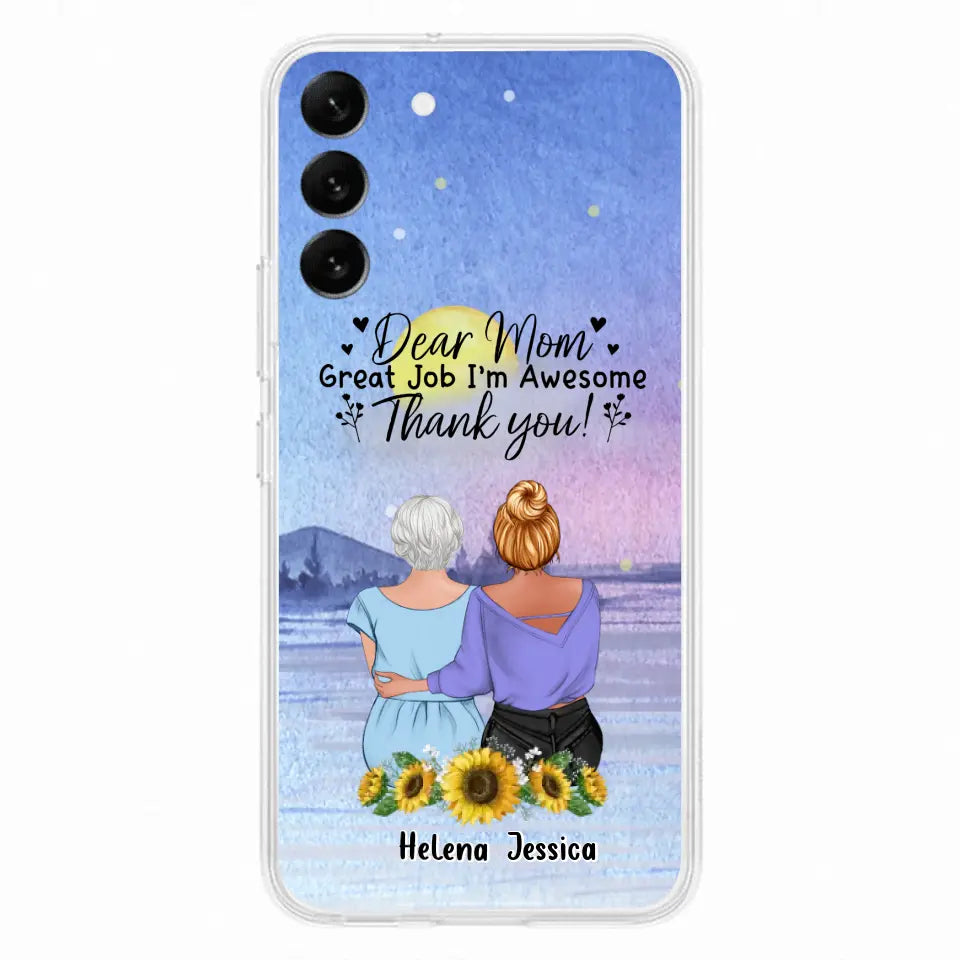 Custom Personalized Mom & Daughter Phone Case - Mother's Day Gift Idea From Daughter - Dear Mom Great Job I'm Awesome - Cases For iPhone/Samsung