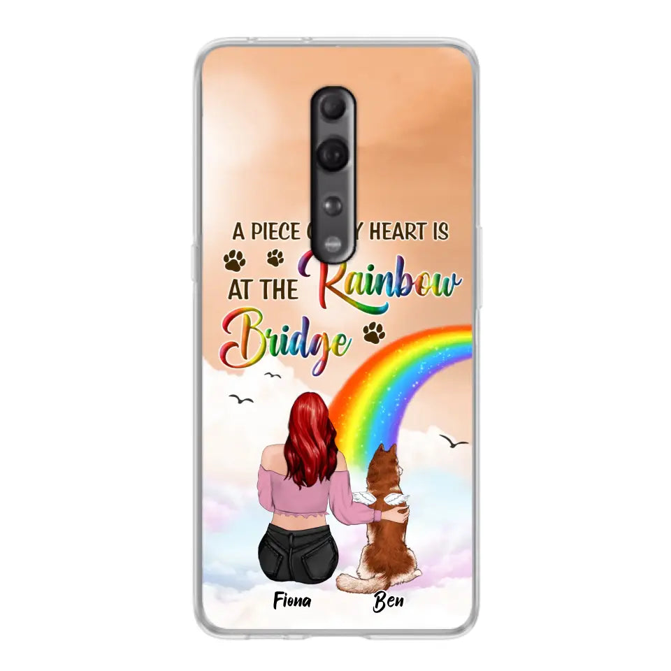 Custom Personalized Memorial Phone Case - Memorial Gift Idea for Dog/Cat Owners/Mother's Day - A Piece Of My Heart Is At The Rainbow Bridge - Case for Xiaomi/Huawei/Oppo