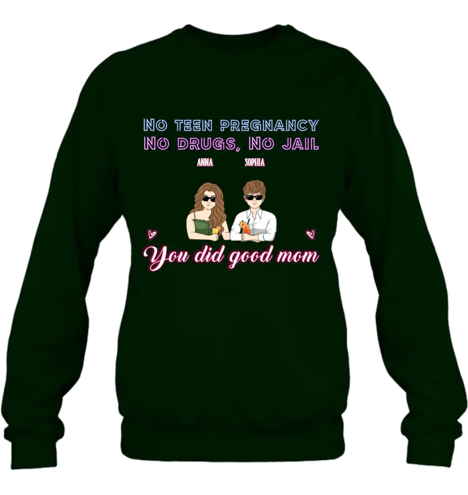 Personalized Good Mom Shirt/ Hoodie - Mother's Day Gift Idea From Daughter/ Son with up to 4 Kids - You Did Good Mom