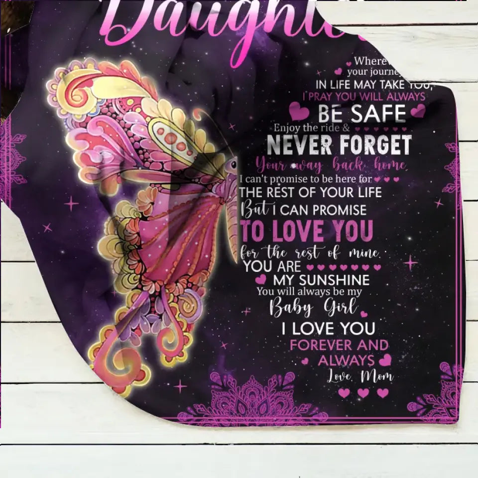 Personalized Daughter Quilt/Fleece Throw Blanket - Gift Idea For Daughter From Mom - To My Daughter