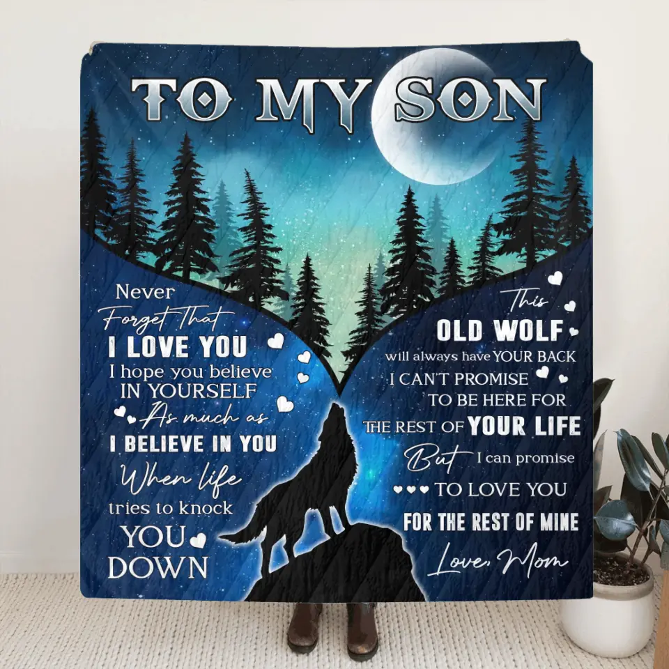 To My Son Fleece Throw Blanket & Quilt - Birthday Gift Idea From Mom Dad To Son - I Can Promise To Love You For The Rest Of Mine