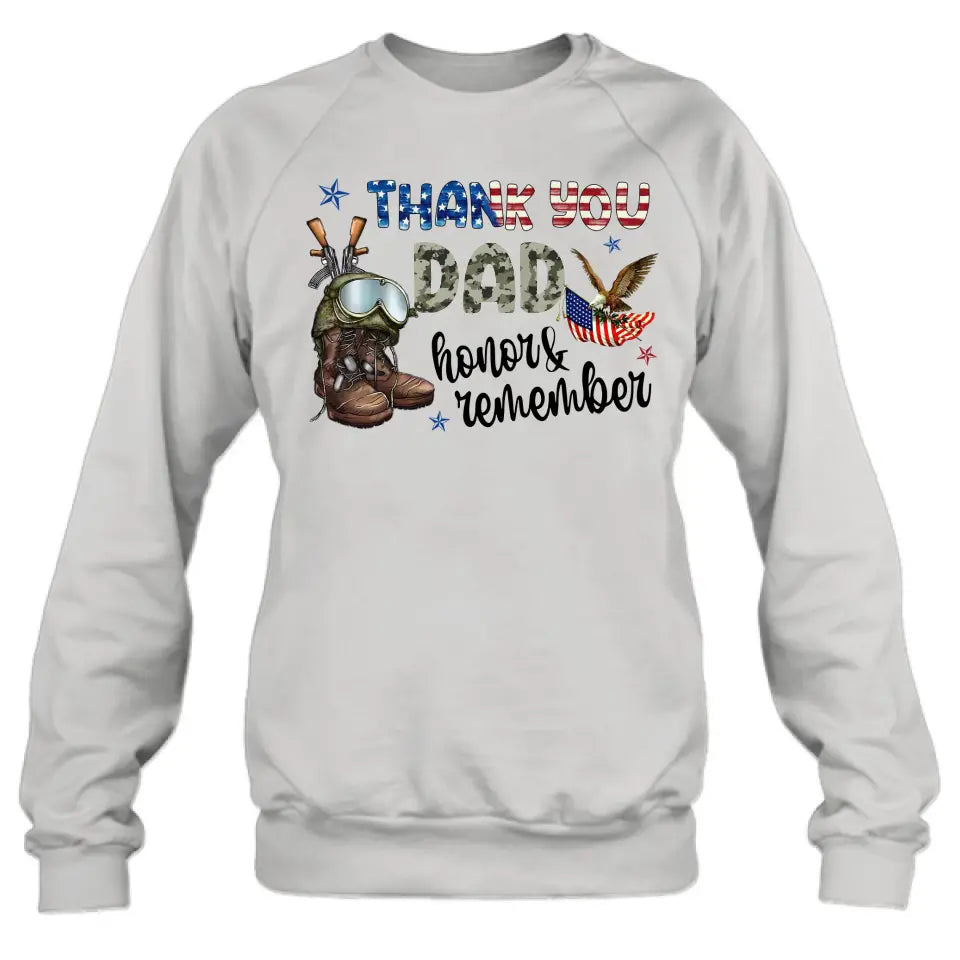 Custom Personalized Memorial Day Shirt/Hoodie - Memorial Gift Idea For Veterans Day/Independence Day - Thank You Honor & Remember