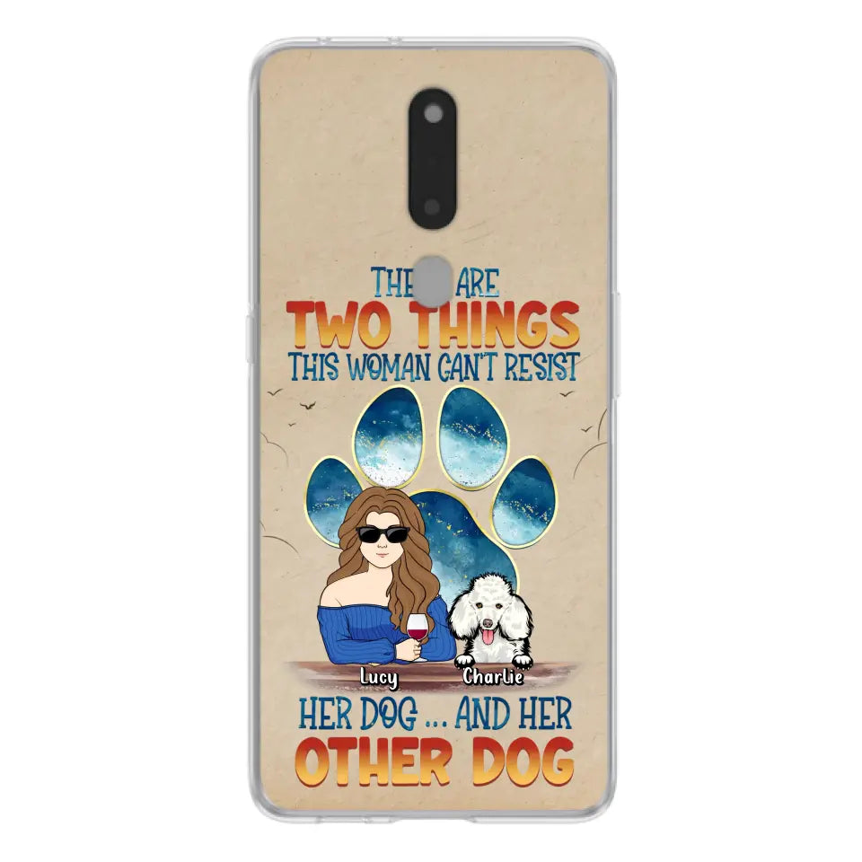 Personalized Dog Mom Phone Case - Gift Idea For Dog Lovers/Mother's Day - Up to 6 Dogs - There Are Two Things This Woman Can't Resist Her Dog..And Her Other Dog - Cases For Xiaomi/ Oppo/ Huawei