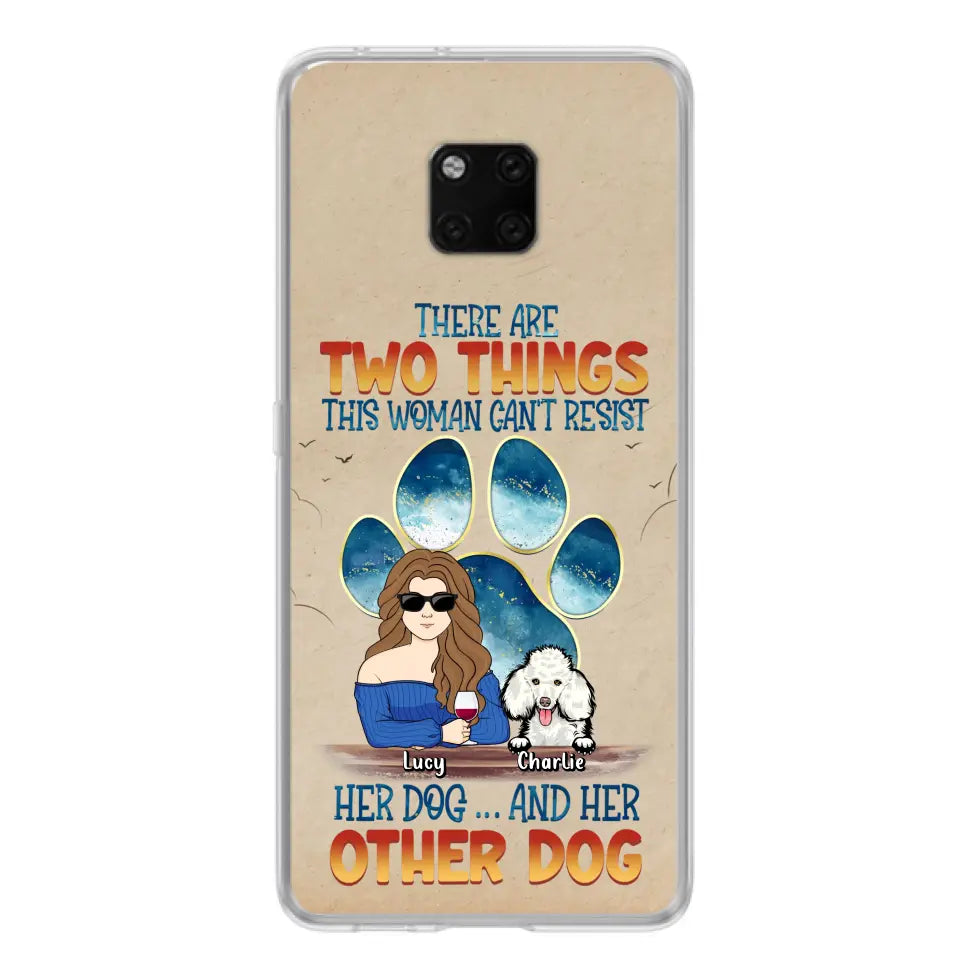 Personalized Dog Mom Phone Case - Gift Idea For Dog Lovers/Mother's Day - Up to 6 Dogs - There Are Two Things This Woman Can't Resist Her Dog..And Her Other Dog - Cases For Xiaomi/ Oppo/ Huawei