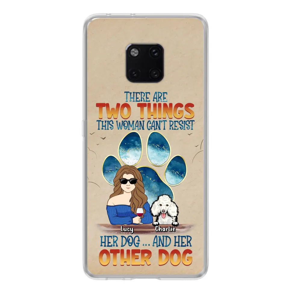 Personalized Dog Mom Phone Case - Gift Idea For Dog Lovers/Mother's Day - Up to 6 Dogs - There Are Two Things This Woman Can't Resist Her Dog..And Her Other Dog - Cases For Xiaomi/ Oppo/ Huawei