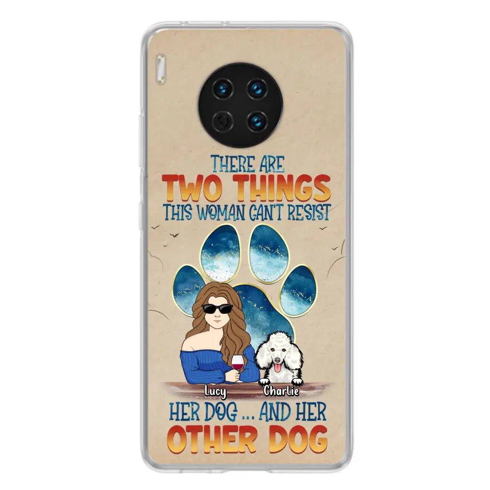 Personalized Dog Mom Phone Case - Gift Idea For Dog Lovers/Mother's Day - Up to 6 Dogs - There Are Two Things This Woman Can't Resist Her Dog..And Her Other Dog - Cases For Xiaomi/ Oppo/ Huawei