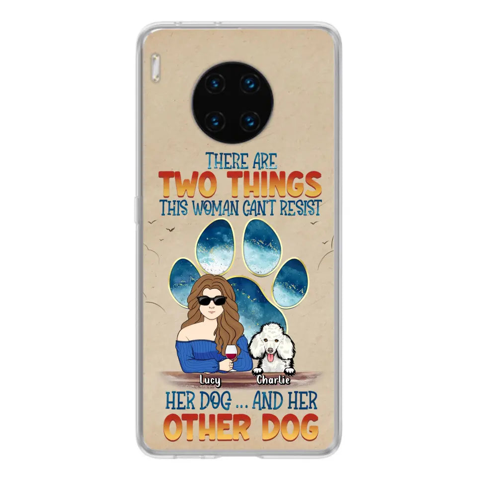 Personalized Dog Mom Phone Case - Gift Idea For Dog Lovers/Mother's Day - Up to 6 Dogs - There Are Two Things This Woman Can't Resist Her Dog..And Her Other Dog - Cases For Xiaomi/ Oppo/ Huawei
