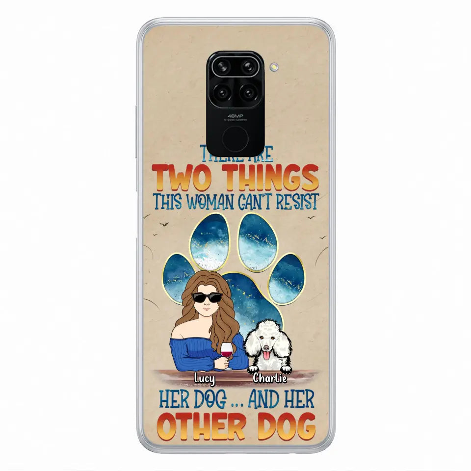 Personalized Dog Mom Phone Case - Gift Idea For Dog Lovers/Mother's Day - Up to 6 Dogs - There Are Two Things This Woman Can't Resist Her Dog..And Her Other Dog - Cases For Xiaomi/ Oppo/ Huawei