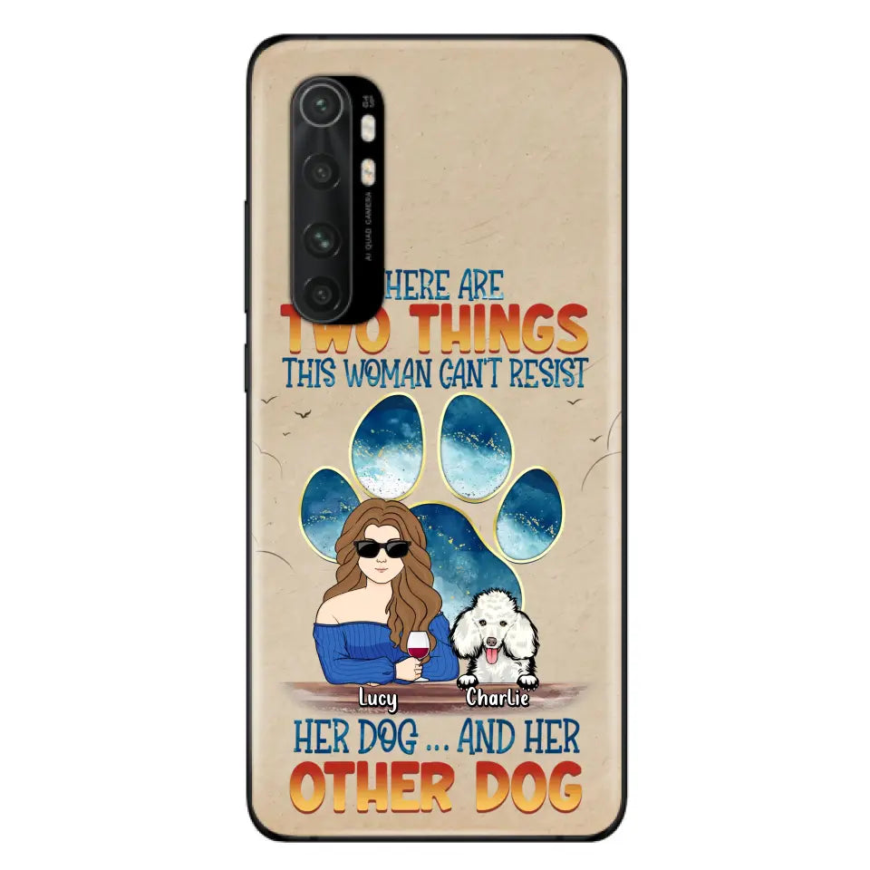 Personalized Dog Mom Phone Case - Gift Idea For Dog Lovers/Mother's Day - Up to 6 Dogs - There Are Two Things This Woman Can't Resist Her Dog..And Her Other Dog - Cases For Xiaomi/ Oppo/ Huawei