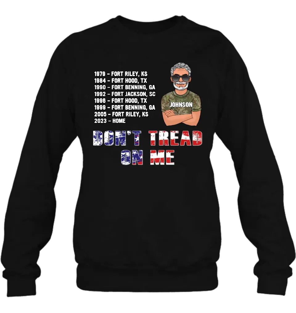 Personalized Veteran Shirt/ Hoodie - Gift Idea For Veteran/ Birthday/ Father's Day - Don't Tread On Me