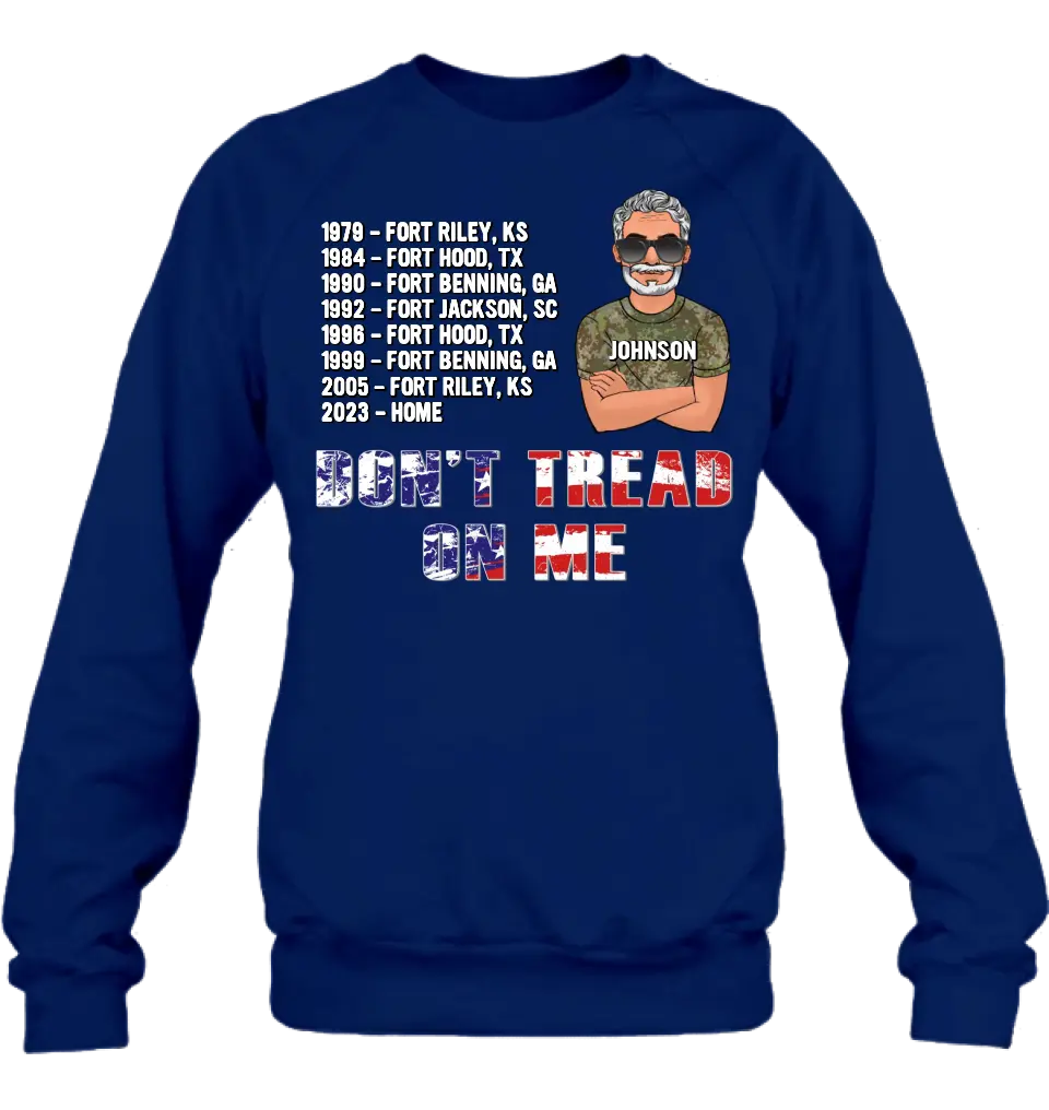 Personalized Veteran Shirt/ Hoodie - Gift Idea For Veteran/ Birthday/ Father's Day - Don't Tread On Me