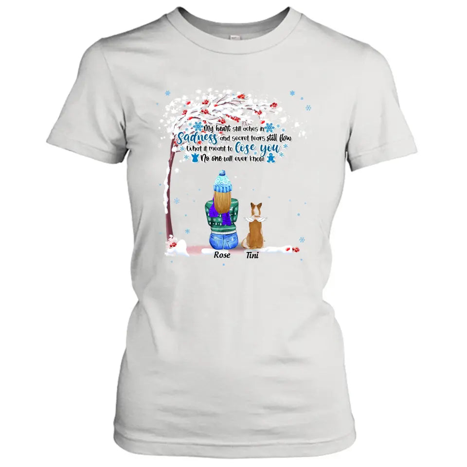 Custom Memorial Dog Winter T-Shirt/Pullover Hoodie - Mom With Up to 4 Dogs - Best Gift For Dog Lover - 8ALLOF