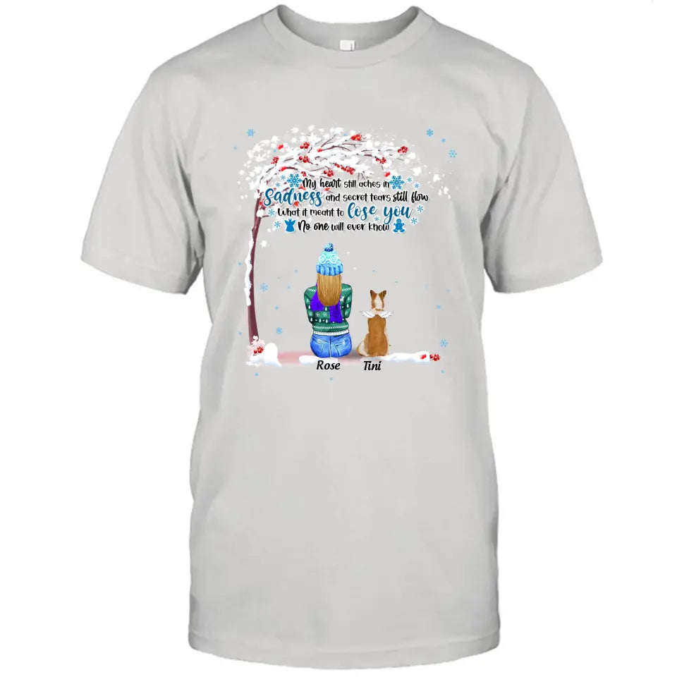 Custom Memorial Dog Winter T-Shirt/Pullover Hoodie - Mom With Up to 4 Dogs - Best Gift For Dog Lover - 8ALLOF