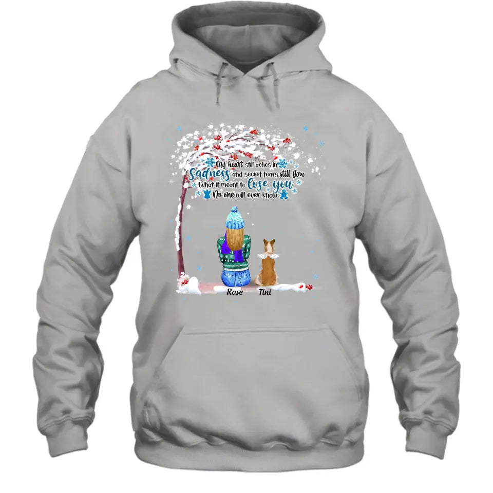 Custom Memorial Dog Winter T-Shirt/Pullover Hoodie - Mom With Up to 4 Dogs - Best Gift For Dog Lover - 8ALLOF