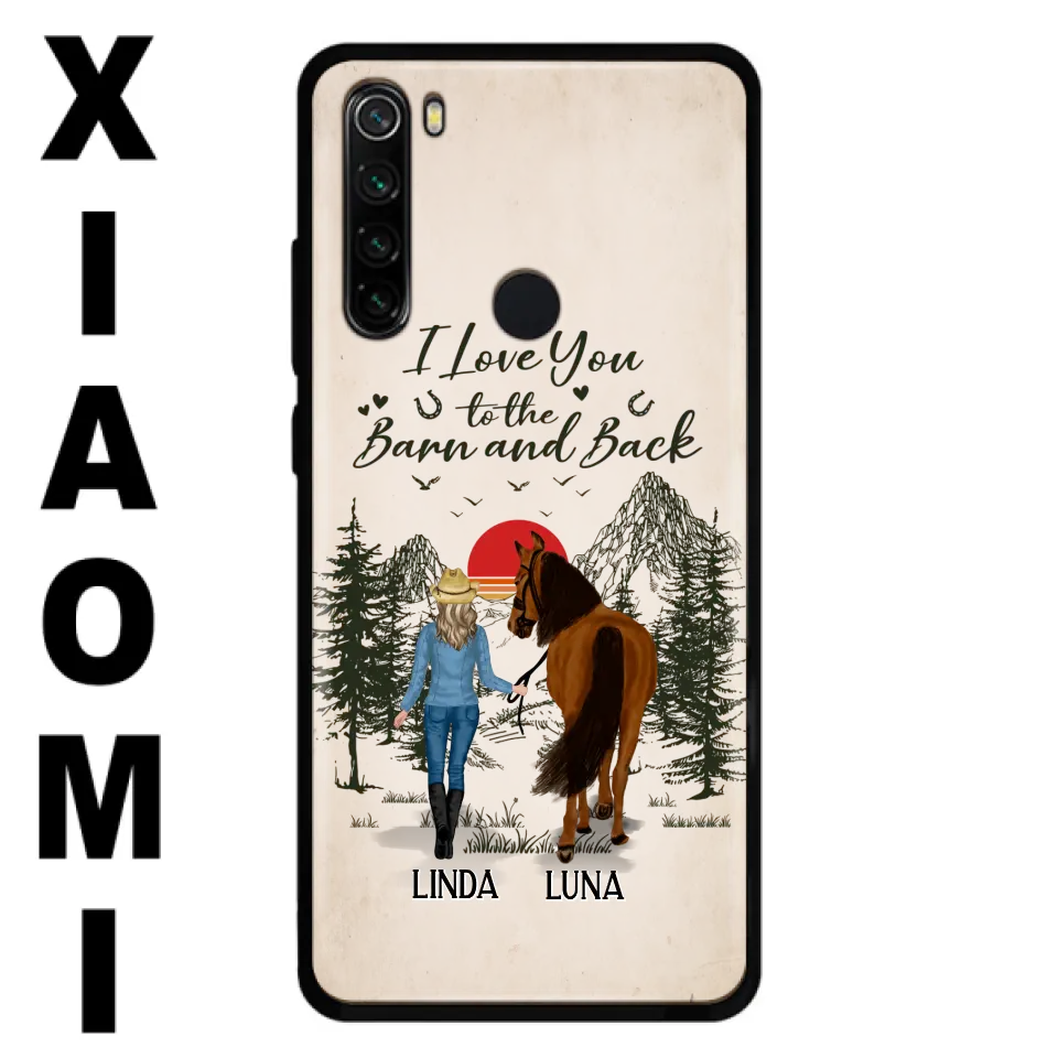 Personalized Horse Girl Phone Case - Up to 6 Horses - Mother's Day Gift Idea Horse Lovers - I Love You To The Barn And Back - Case For Xiaomi/Oppo/Huawei