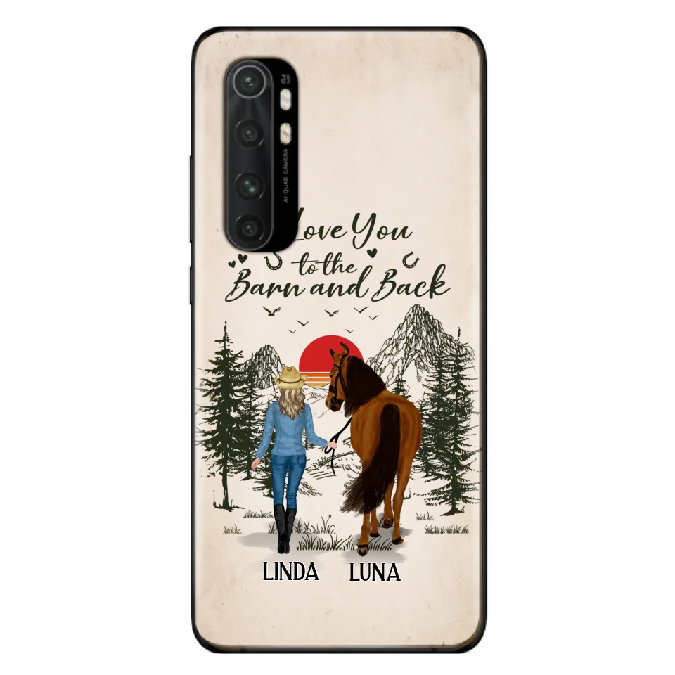 Personalized Horse Girl Phone Case - Up to 6 Horses - Mother's Day Gift Idea Horse Lovers - I Love You To The Barn And Back - Case For Xiaomi/Oppo/Huawei