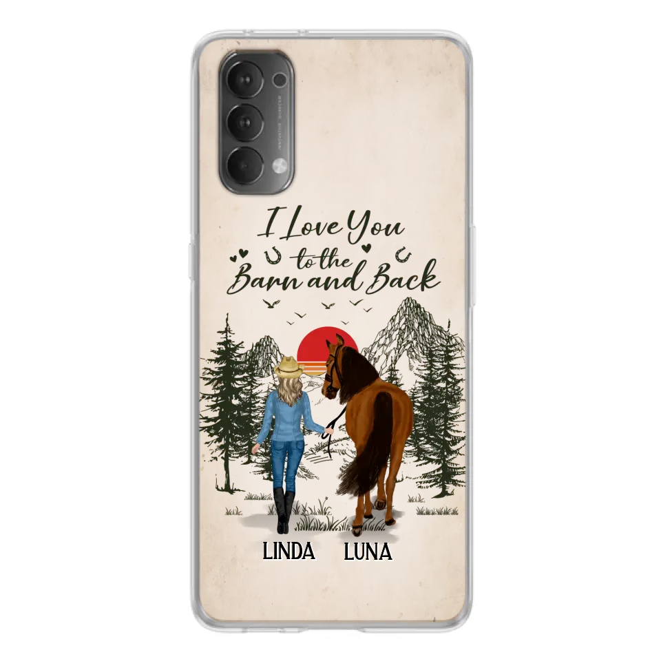 Personalized Horse Girl Phone Case - Up to 6 Horses - Mother's Day Gift Idea Horse Lovers - I Love You To The Barn And Back - Case For Xiaomi/Oppo/Huawei