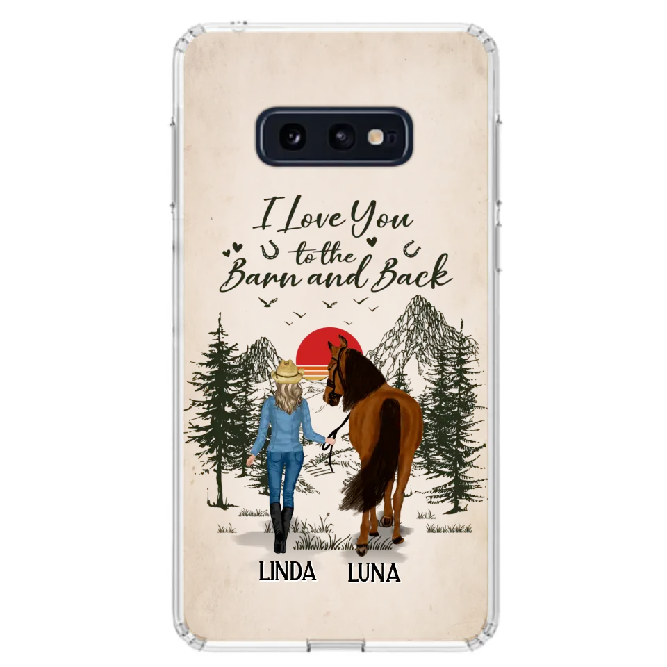 Custom Personalized Horse Girl Phone Case - Upto 6 Horses - Mother's Day Gift Idea Horse Lovers - I Love You To The Barn And Back - Case For iPhone/Samsung