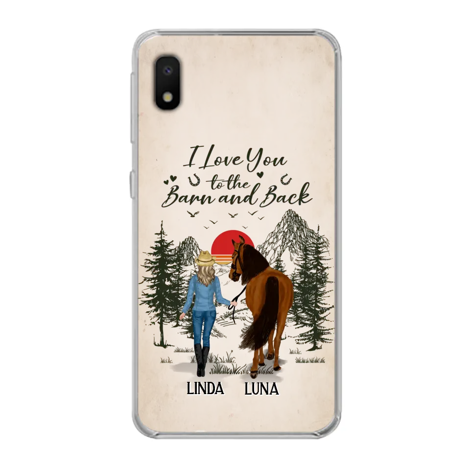 Custom Personalized Horse Girl Phone Case - Upto 6 Horses - Mother's Day Gift Idea Horse Lovers - I Love You To The Barn And Back - Case For iPhone/Samsung