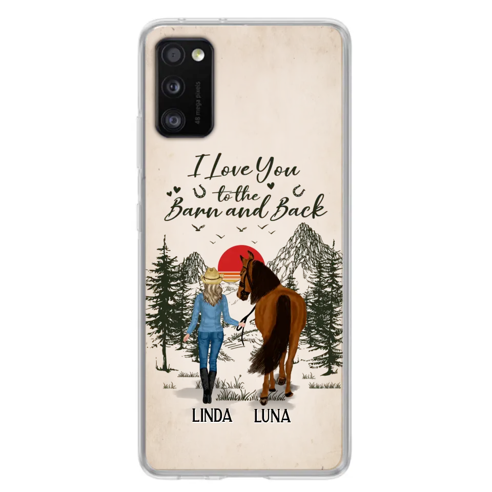 Custom Personalized Horse Girl Phone Case - Upto 6 Horses - Mother's Day Gift Idea Horse Lovers - I Love You To The Barn And Back - Case For iPhone/Samsung