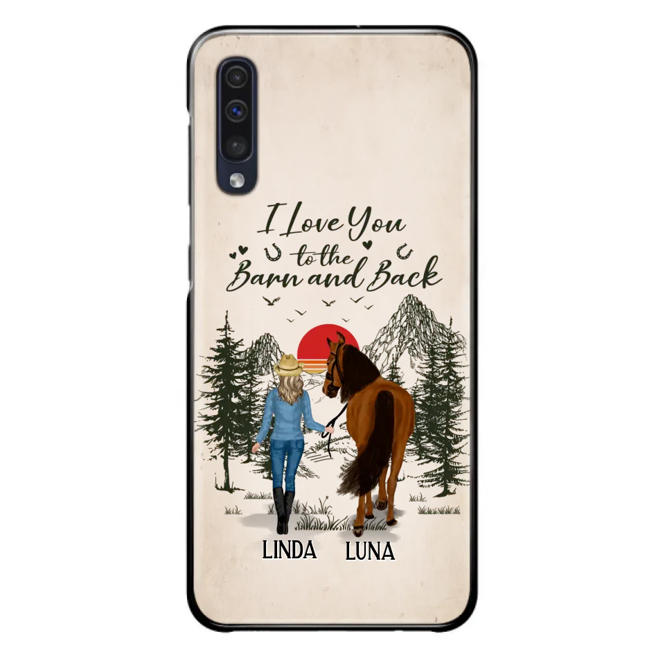 Custom Personalized Horse Girl Phone Case - Upto 6 Horses - Mother's Day Gift Idea Horse Lovers - I Love You To The Barn And Back - Case For iPhone/Samsung