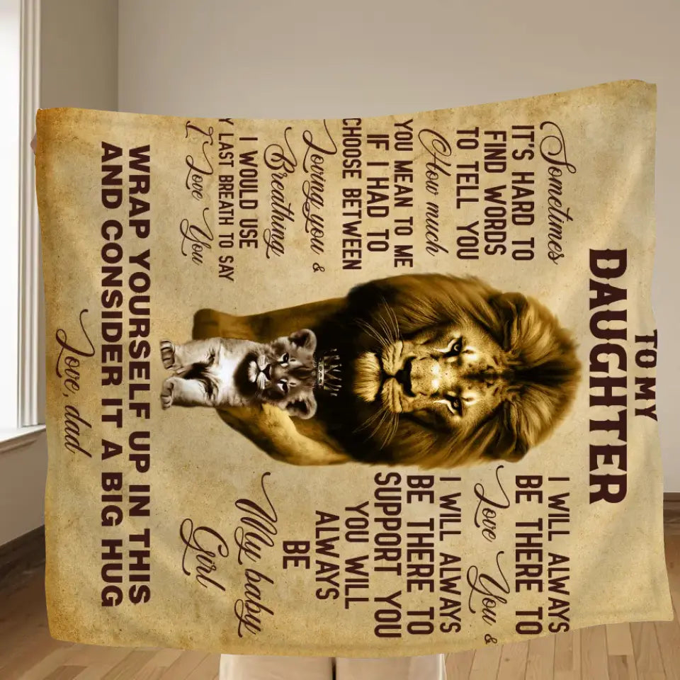 To My Daughter Fleece Throw Blanket & Quilt - Gift Idea From Dad To Daughter - Never Forget That I Love You