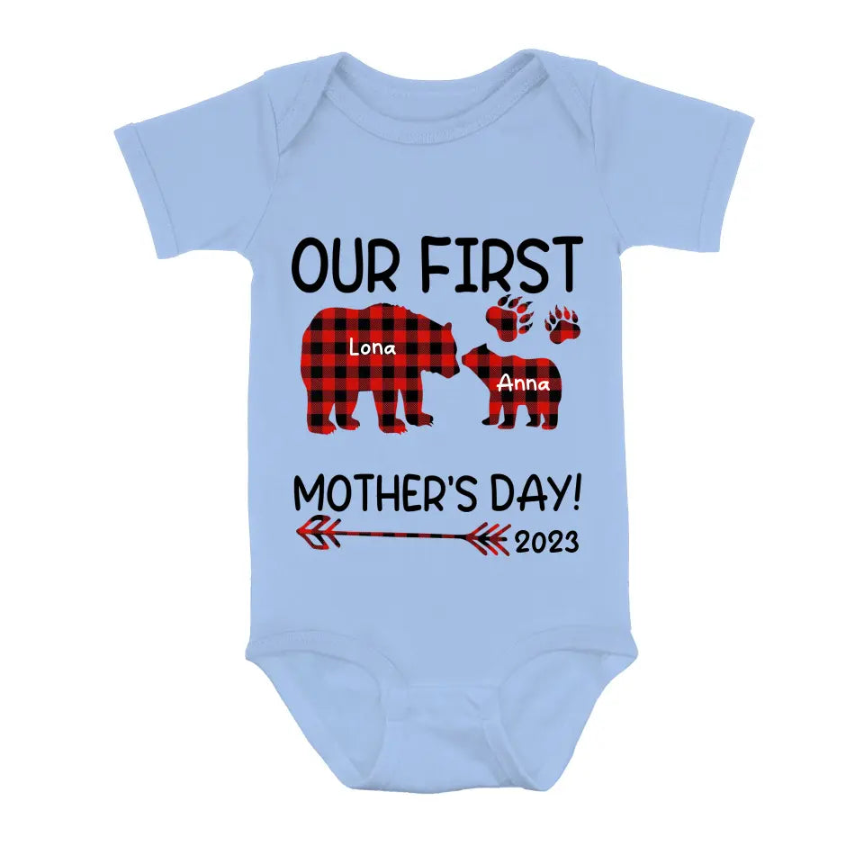 Personalized Bear Shirt/Baby Onesie - Gift Idea For Mother's Day - Our First Mother's Day 2023