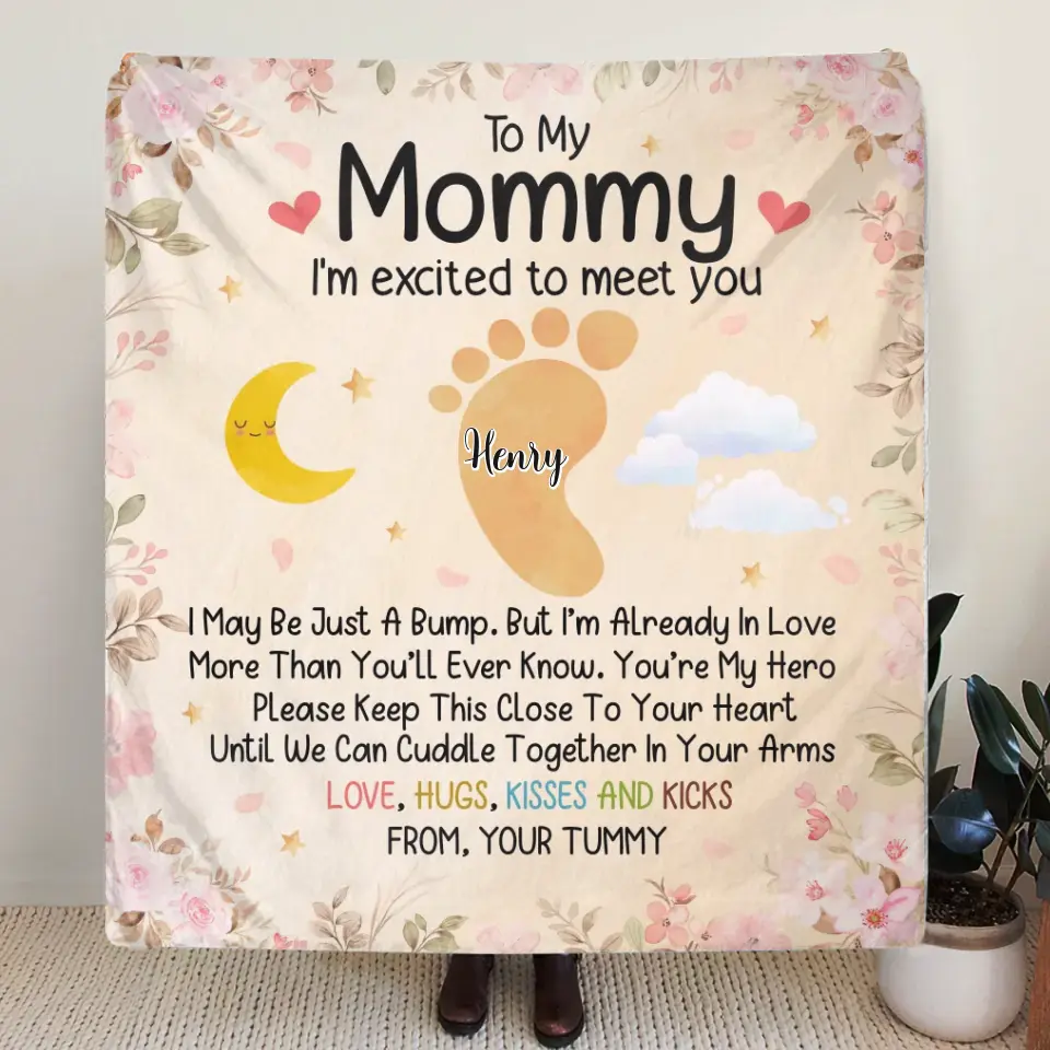 Personalized To My Mommy Fleece Throw Blanket/Quilt - Gift Idea For Mother's Day - You're My Hero
