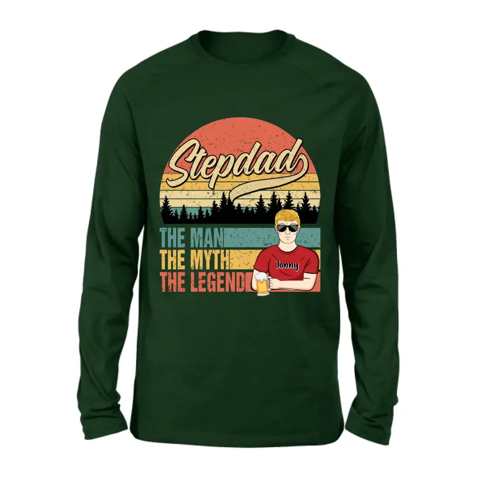 Custom Personalized Stepdad Shirt/Hoodie - Father's Day Gift Idea for Stepdad - The Man The Myth The Legend