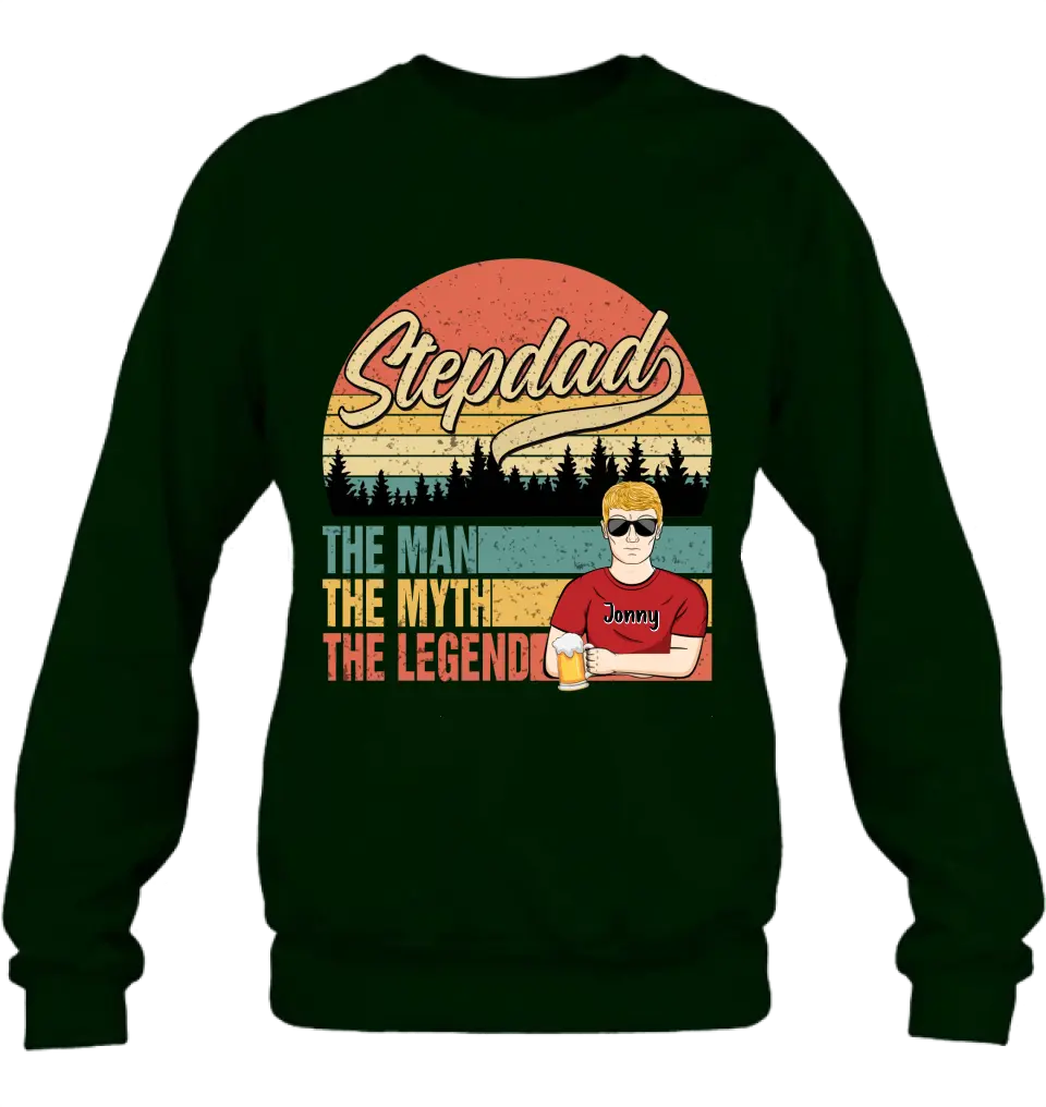 Custom Personalized Stepdad Shirt/Hoodie - Father's Day Gift Idea for Stepdad - The Man The Myth The Legend