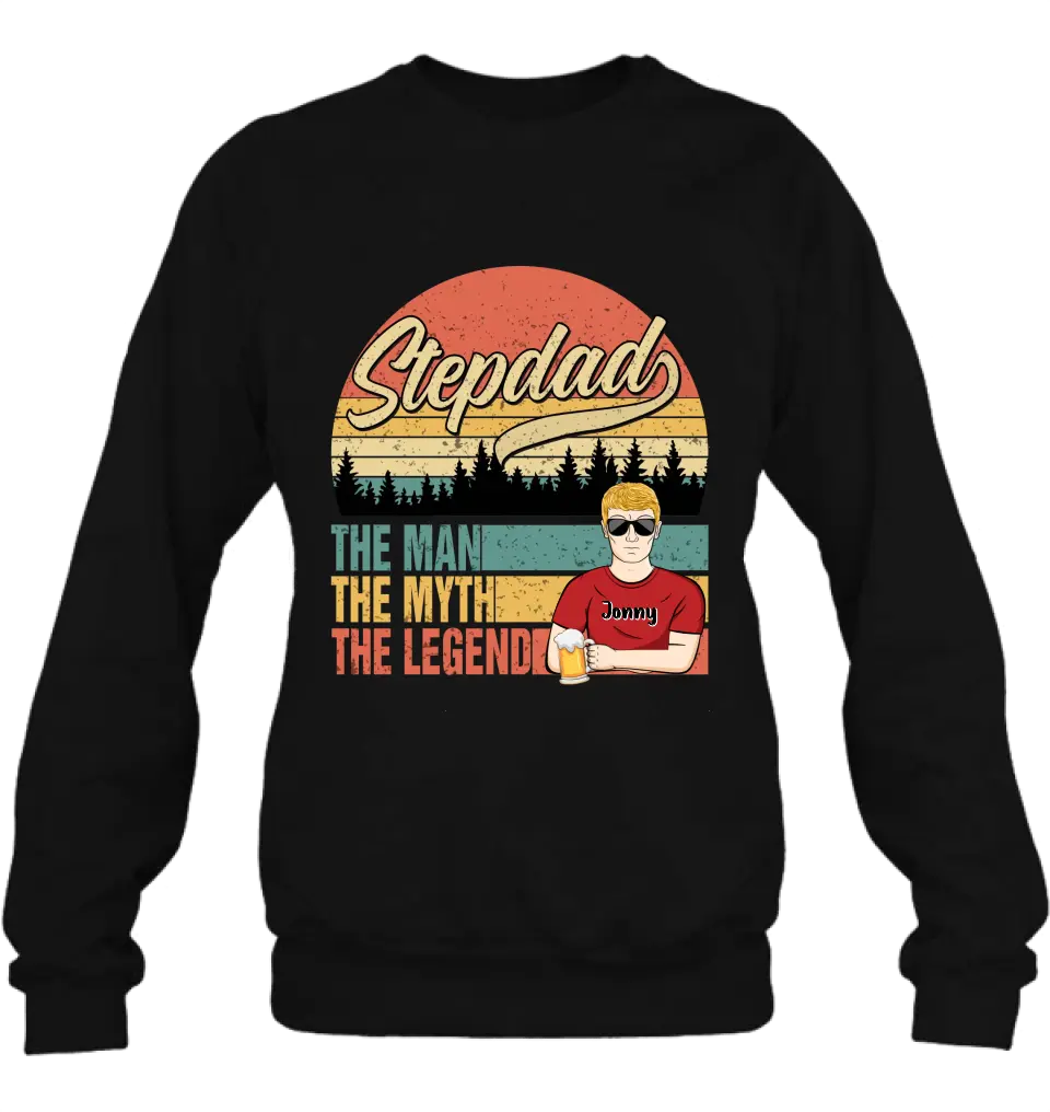Custom Personalized Stepdad Shirt/Hoodie - Father's Day Gift Idea for Stepdad - The Man The Myth The Legend