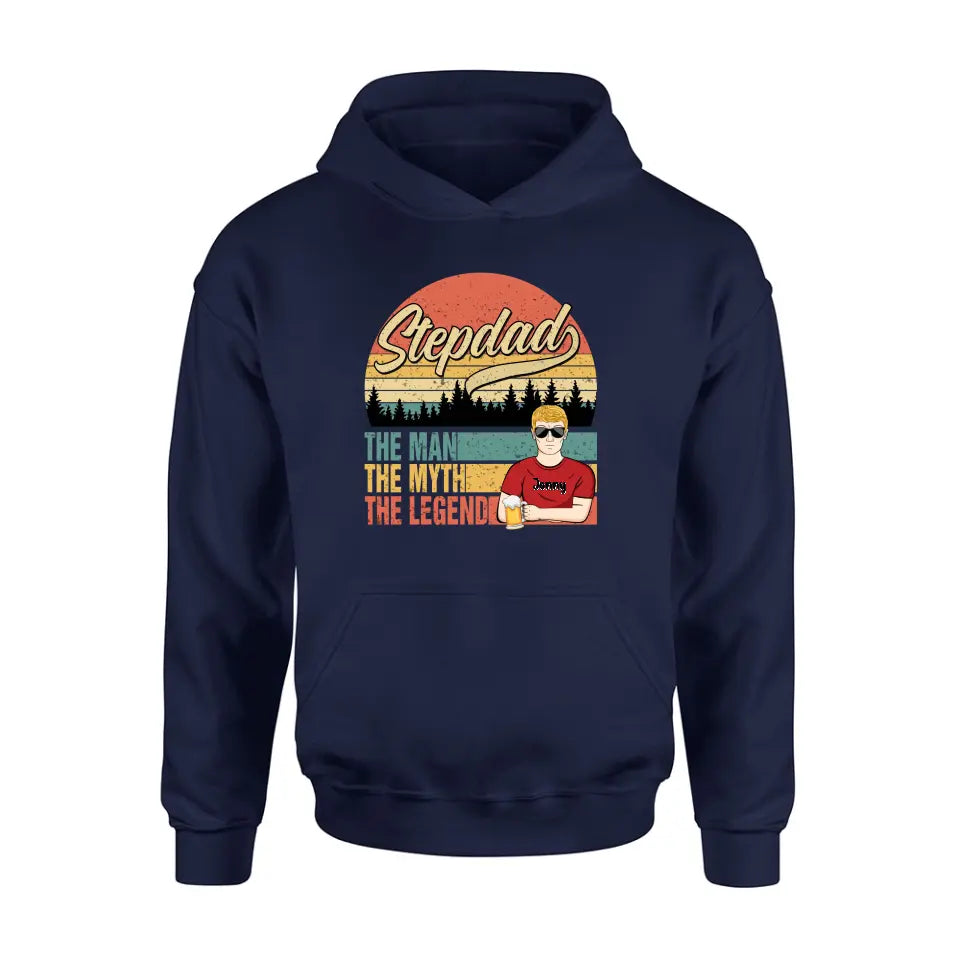 Custom Personalized Stepdad Shirt/Hoodie - Father's Day Gift Idea for Stepdad - The Man The Myth The Legend
