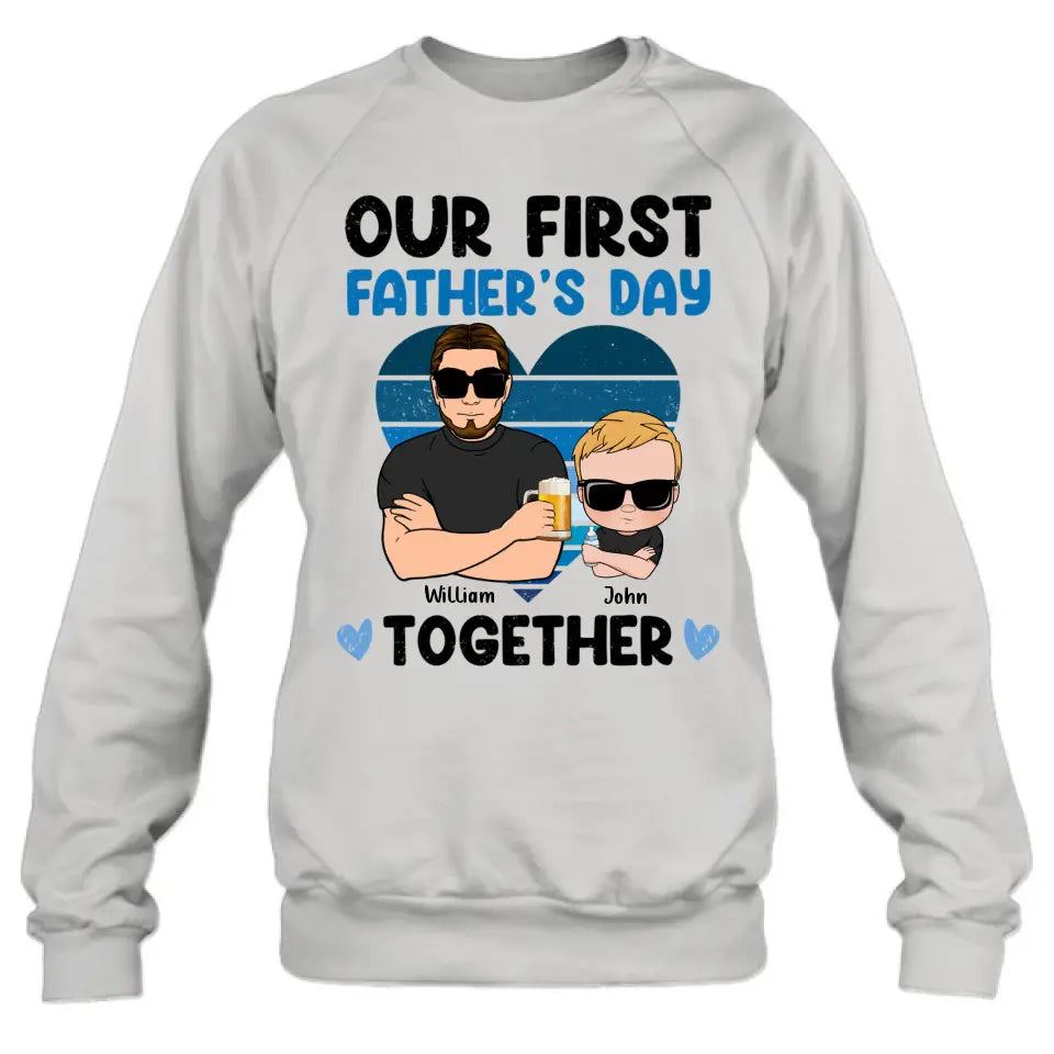 Personalized Dad And Daughter/Son Shirt/Hoodie - Gift Idea For Father's Day - Our First Father's Day Together