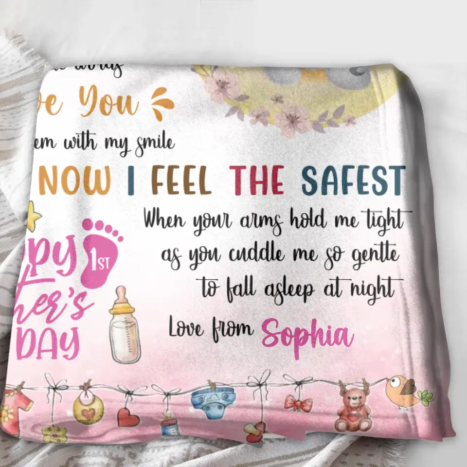 Personalized Father's Day Fleece Throw Blanket/Quilt - Gift Idea For Father's Day - To My Daddy I've Only Been With You For Just A Little While