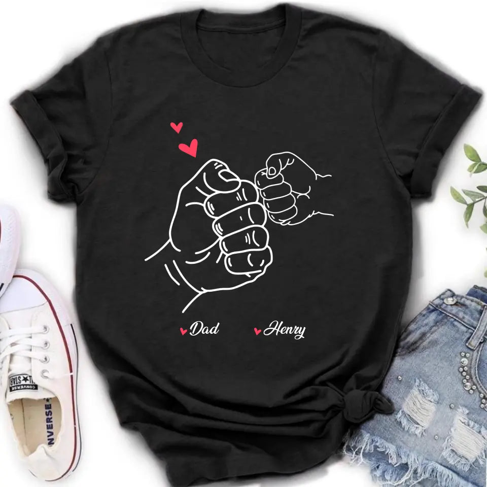 Personalized Papa & Kids Fist Bump Shirt/Hoodie - Gift Idea For Father/Kids/Father's Day - Custom Up to 7 Kids' Name