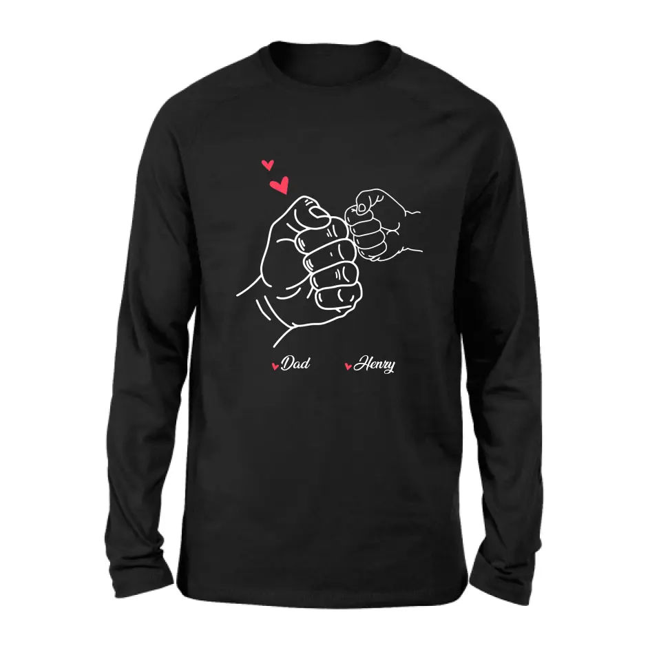 Personalized Papa & Kids Fist Bump Shirt/Hoodie - Gift Idea For Father/Kids/Father's Day - Custom Up to 7 Kids' Name