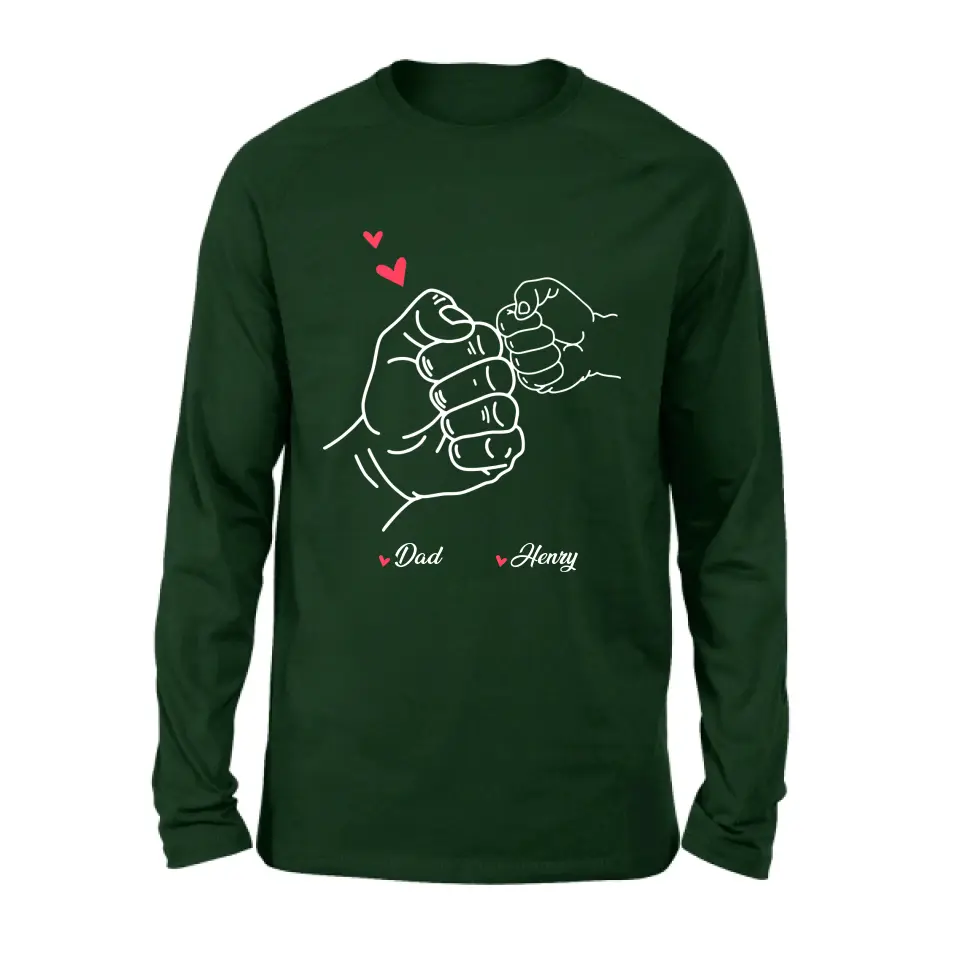 Personalized Papa & Kids Fist Bump Shirt/Hoodie - Gift Idea For Father/Kids/Father's Day - Custom Up to 7 Kids' Name