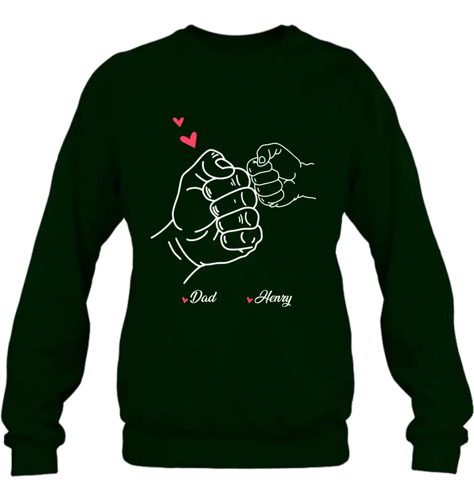 Personalized Papa & Kids Fist Bump Shirt/Hoodie - Gift Idea For Father/Kids/Father's Day - Custom Up to 7 Kids' Name