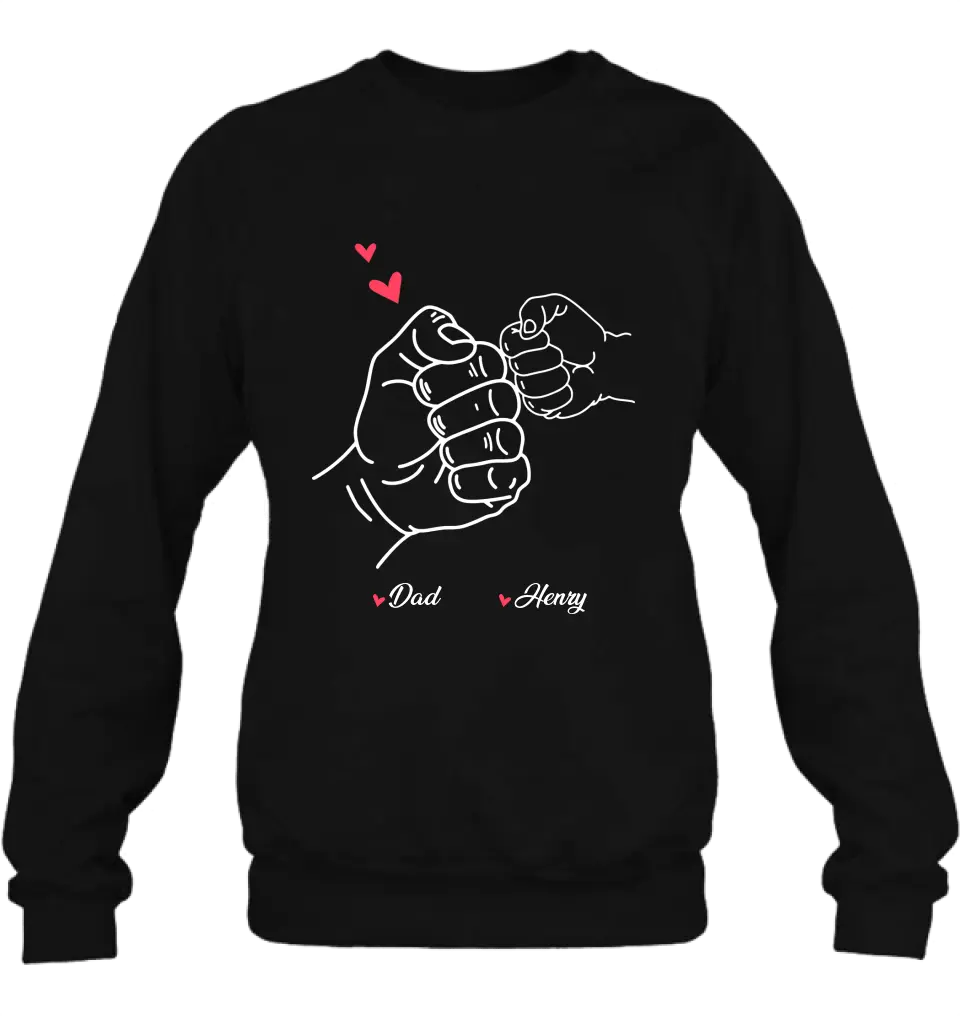 Personalized Papa & Kids Fist Bump Shirt/Hoodie - Gift Idea For Father/Kids/Father's Day - Custom Up to 7 Kids' Name