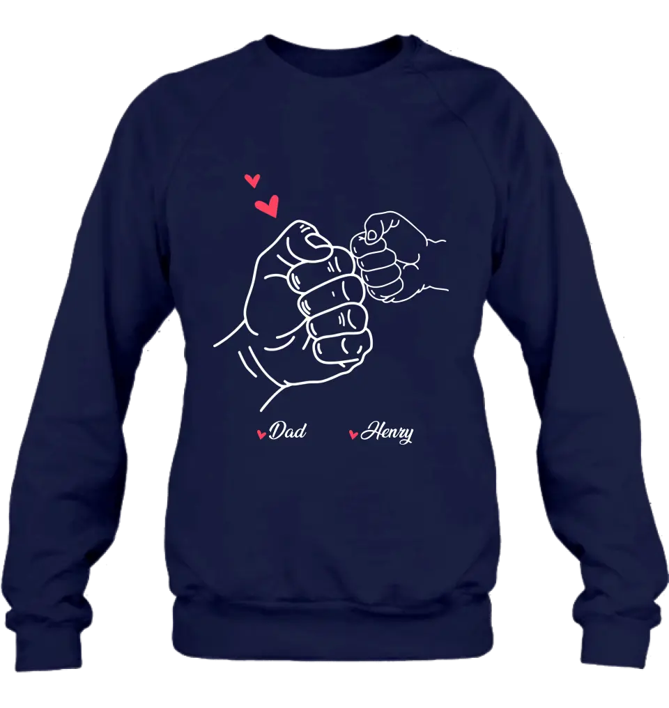 Personalized Papa & Kids Fist Bump Shirt/Hoodie - Gift Idea For Father/Kids/Father's Day - Custom Up to 7 Kids' Name