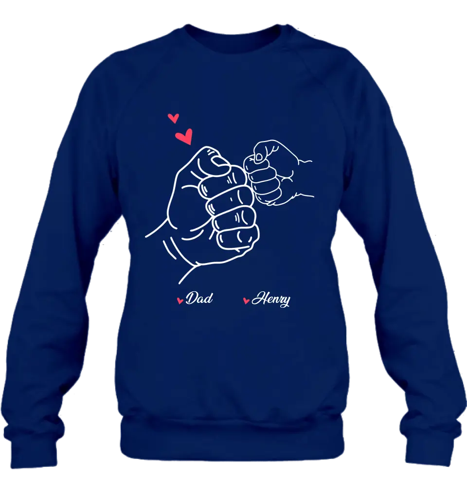 Personalized Papa & Kids Fist Bump Shirt/Hoodie - Gift Idea For Father/Kids/Father's Day - Custom Up to 7 Kids' Name