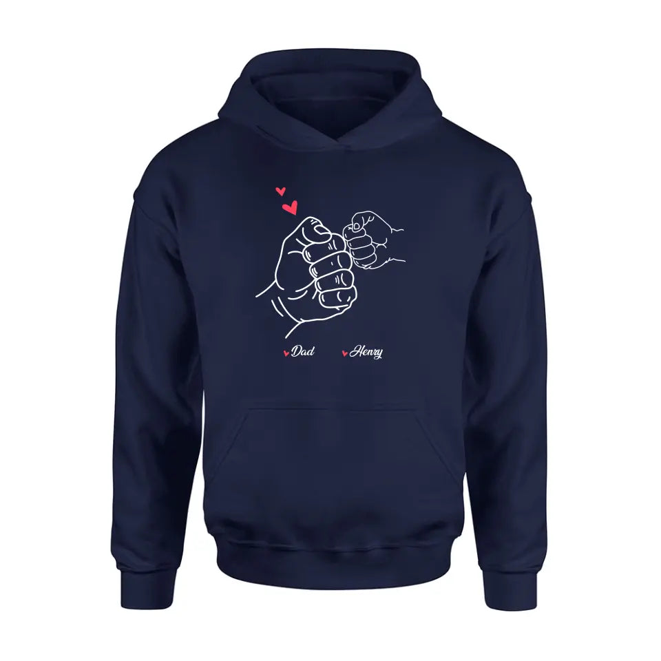 Personalized Papa & Kids Fist Bump Shirt/Hoodie - Gift Idea For Father/Kids/Father's Day - Custom Up to 7 Kids' Name