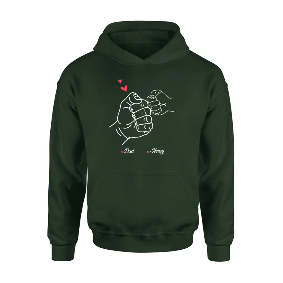 Personalized Papa & Kids Fist Bump Shirt/Hoodie - Gift Idea For Father/Kids/Father's Day - Custom Up to 7 Kids' Name
