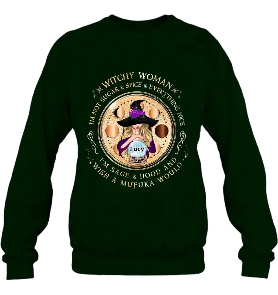 Custom Personalized Witchy Woman Shirt/ Hoodie - Gift Idea For Witch/ Friends/ Birthday/ Halloween Day - I'm Not Sugar & Spice & Everything Nice