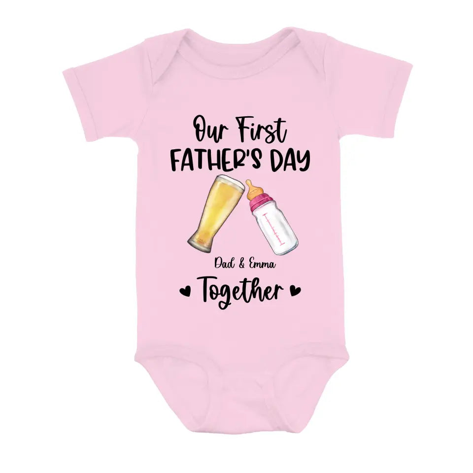 Personalized Baby Onesie/T-Shirt - Father's Day Gift Idea For Baby/Dad - Our First Father's Day Together