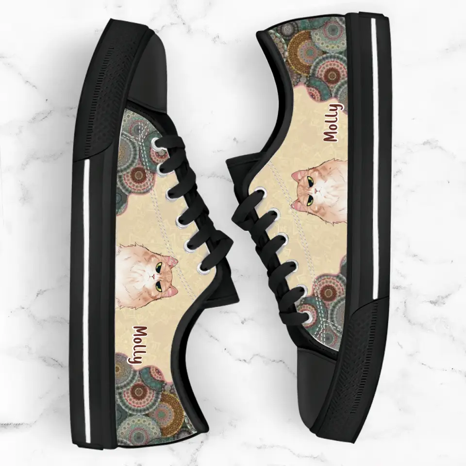 Personalized Cat Mom Canvas Sneakers - Up to 5 Cats - Mother's Day Gift Idea for Cat Lovers - Rockin' The Cat Mom Life