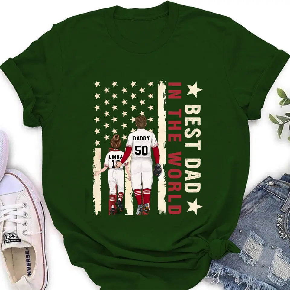 Personalized Baseball Shirt/Long sleeve/Sweatshirt/Hoodie - Gift Idea For Baseball Lovers/Father's Day - Up to 3 Kids - Best Dad In The World